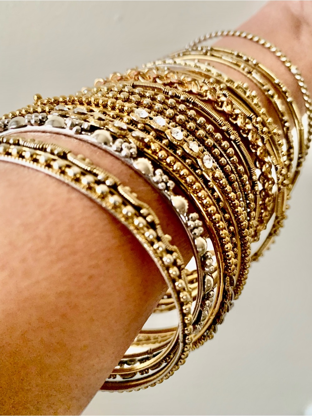 Gold and Silver Mixed Metal Bangle Set - Women Jewelry